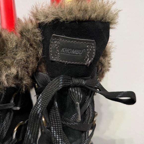 Khombu The Slope Black Winter Snow Boots Size 10 - Picture 6 of 9